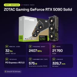 ZOTAC Gaming GeForce RTX 5090 Solid 32 Go GDDR7 Noir - caractéristiques