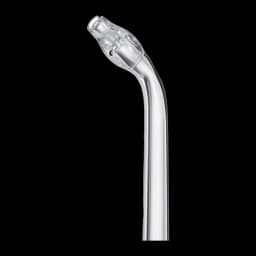 Irrigateur Oral Panasonic EW-DJ66 Sans Fil 60min Blanc, détail: embout transparent courbé avec buse de jet sur fond noir