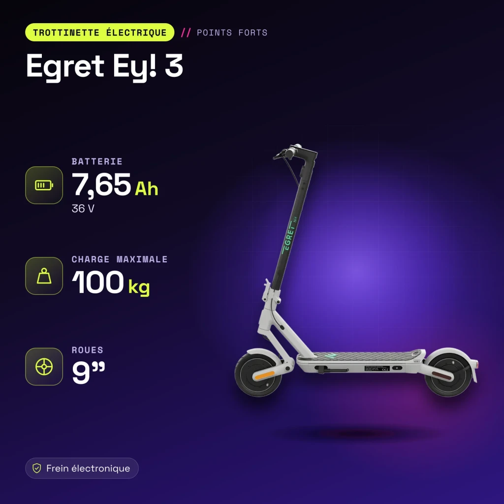 Patinete eléctrico Egret Ey! 3 20km/h 9 pulgadas Gris - características
