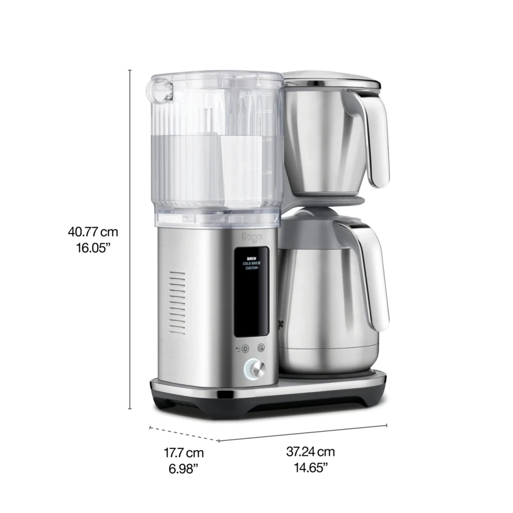 Cafetera de Goteo Sage Appliances the Luxe Brewer Thermal 1,8L 1650W Acero Inoxidable SDC465BSS4EEU1, vista lateral