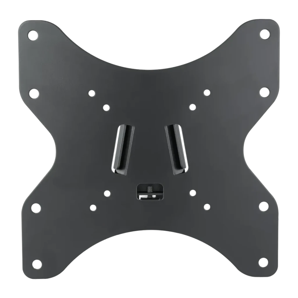 Support TV TooQ Noir Fixe 23-42 pouces 200x200mm LP1242F-B, vue arrière: plaque métallique avec fentes d'accrochage et trous