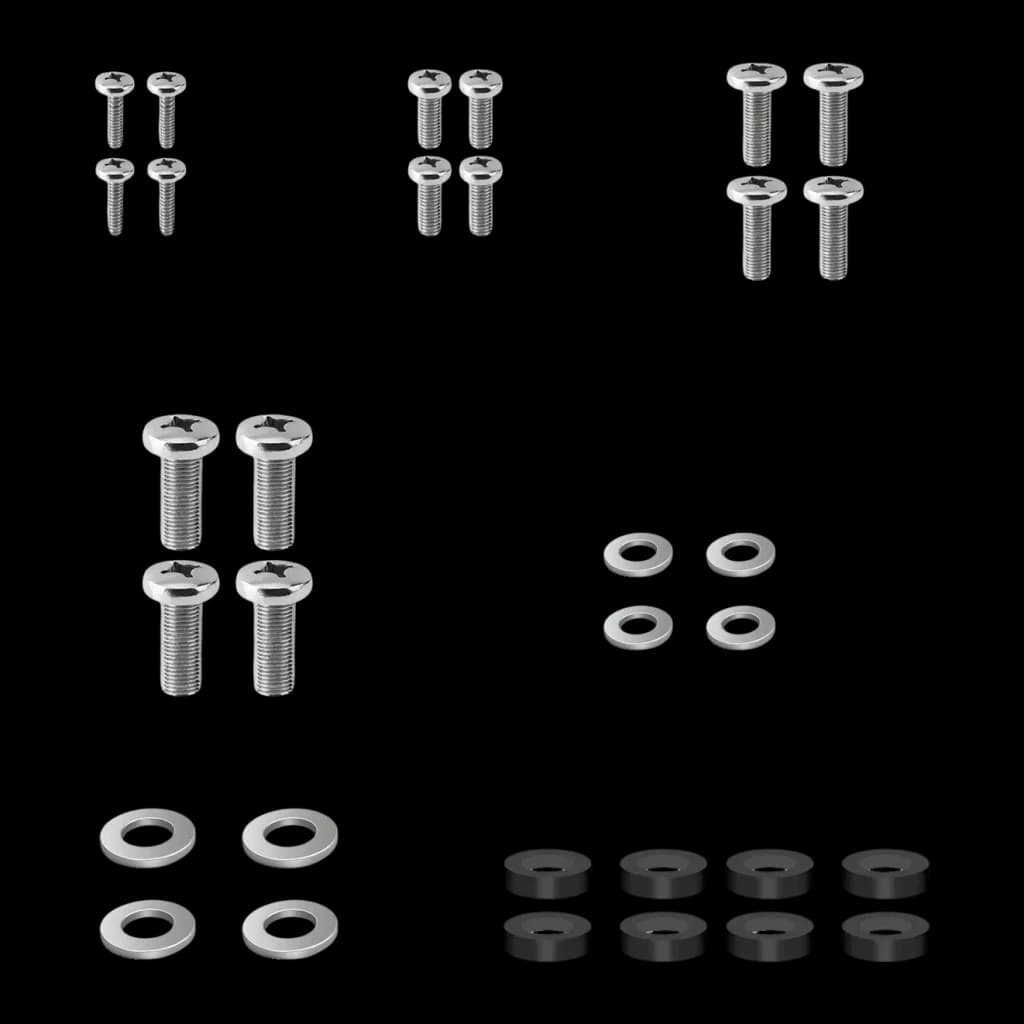 Support TV TooQ Noir Fixe 23-42 pouces 200x200mm LP1242F-B, détail: vis de différentes tailles, rondelles argentées