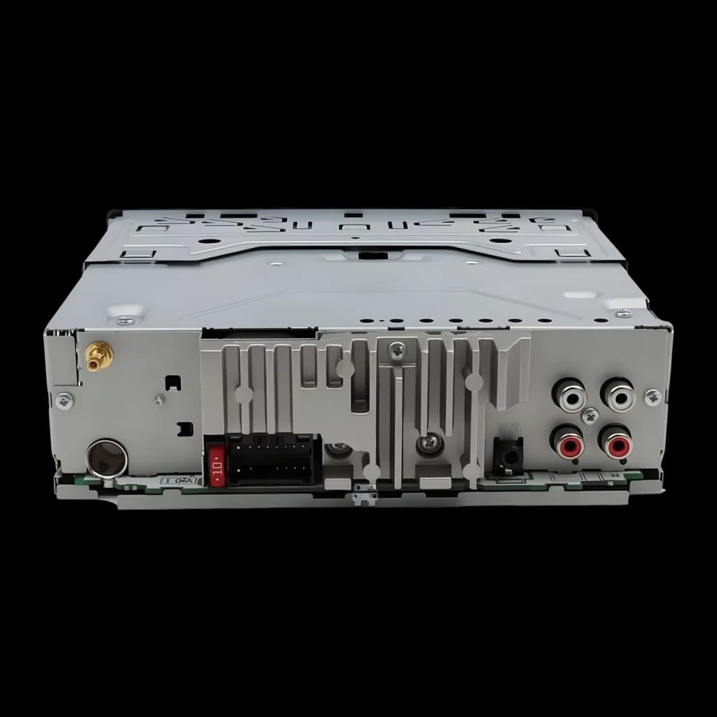 Autorradio Pioneer Negro 1 DIN DEH-X6800DAB, vista trasera: conectores RCA, antena, conector ISO y disipador metálico