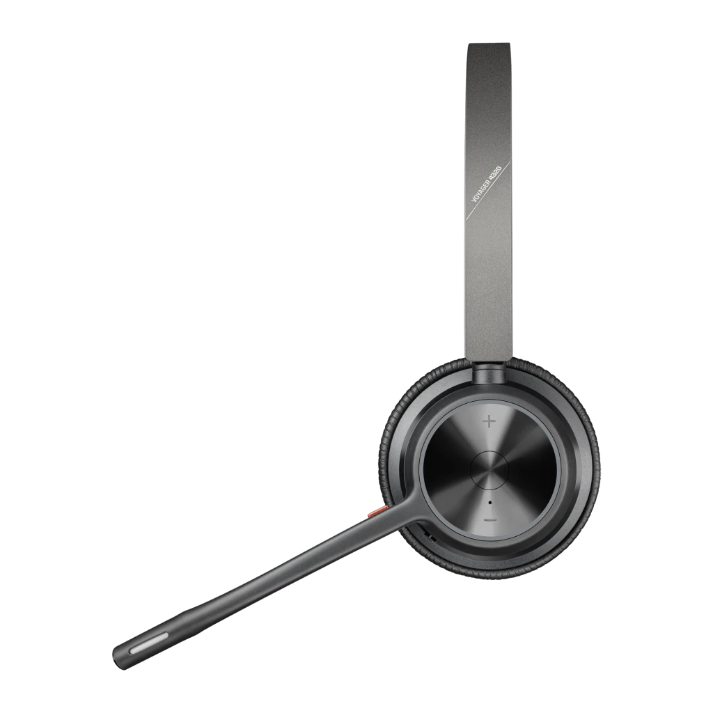 Casque Poly Voyager 4320 UC USB-A Serre-tête Bluetooth 5.1 47h Noir, détail: molette de contrôle circulaire avec boutons