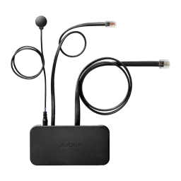 Adaptateur Jabra Link 14201-35 Accessoire EHS Bluetooth Noir, vue de face: boîtier noir logo Jabra, capteur rond et deux