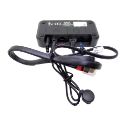 Adaptateur Jabra Link 14201-35 Accessoire EHS Bluetooth Noir, vue arrière: étiquette du modèle, ports RJ et câbles