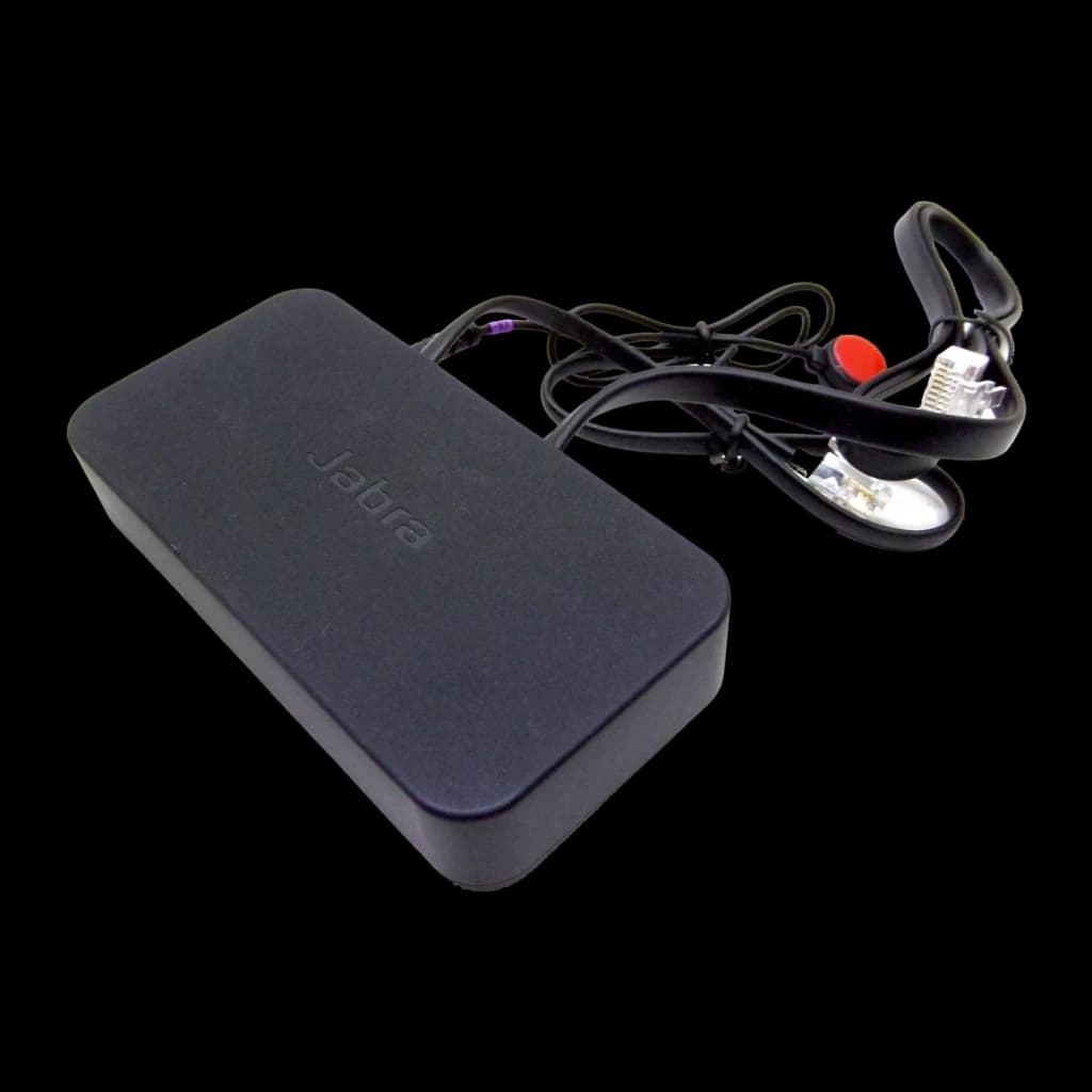 Adaptateur Jabra Link 14201-35 Accessoire EHS Bluetooth Noir, détail: boîtier noir avec logo Jabra et câble avec connecteur