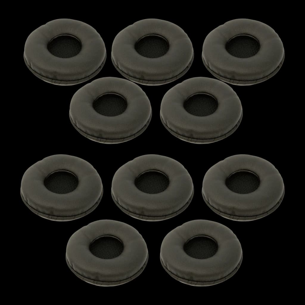 Almohadillas de repuesto Jabra Biz 2300 Pack 10 unidades Negro, vista frontal: 10 almohadillas redondas de cuero negro