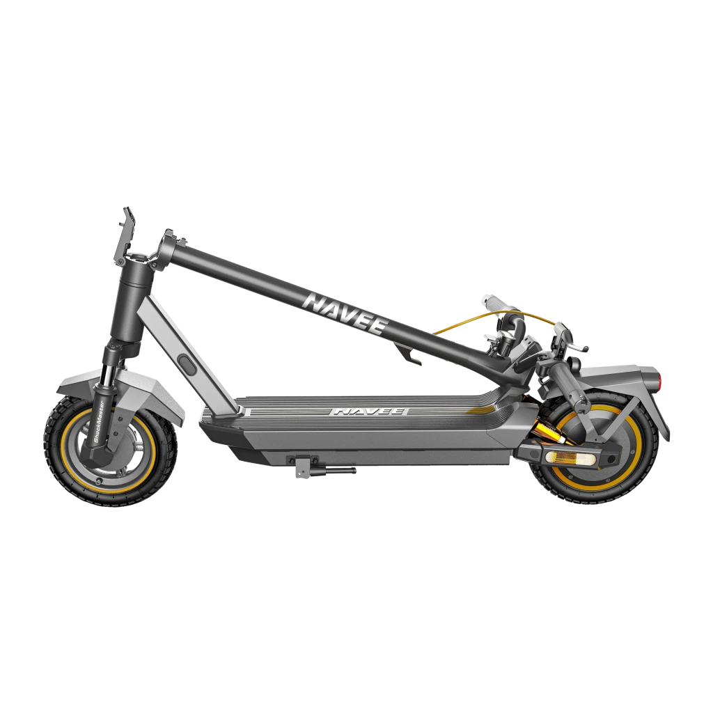 Patinete Eléctrico NAVEE GT3 350W 50km 25km/h 10 pulgadas Negro, detalle: vista lateral plegado, manillar bajado