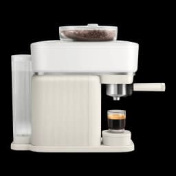 Máquina de Espresso Philips Baristina BAR320/00 Moinho cerâmico 16bar 1,2L, detalhe lateral: grãos na tremonha, reservatório