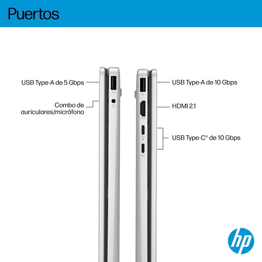 Portátil 2 en 1 HP OmniBook 5 Flip 16GB/1TB SSD 14 pulgadas OLED 2K Táctil Intel Core 7 150U NVMe PCIe 4.0 Windows 11 Home