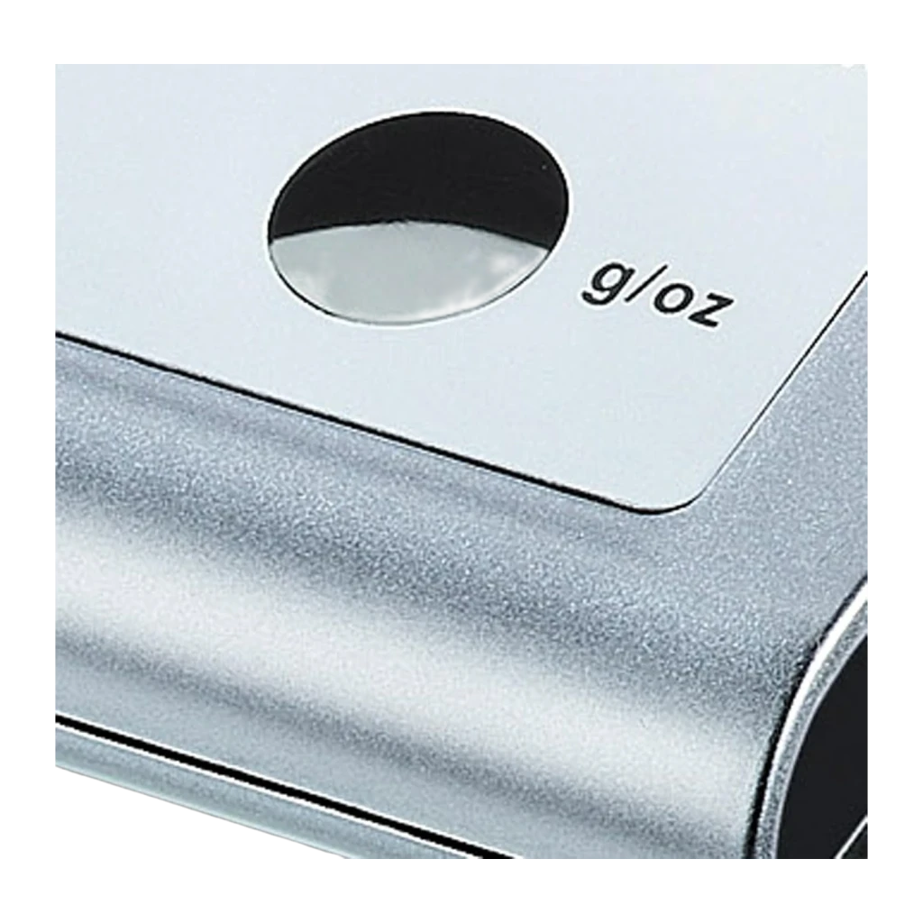 Báscula de cocina Beurer KS 22 3 kg / 1 g precisión Acero Inoxidable, detalle: botón g/oz y superficie metálica plateada