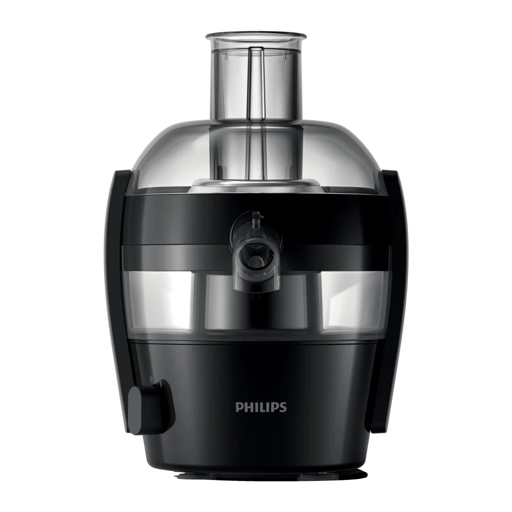 Licuadora Philips Viva Collection 500W 1L pulpa / 500ml zumo Negro HR1832/00, vista frontal: cuerpo negro con tapa