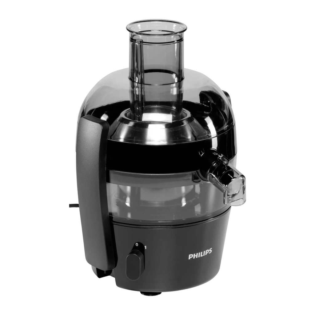 Licuadora Philips Viva Collection 500W 1L pulpa / 500ml zumo Negro HR1832/00, detalle: tubo alimentador, grifo y selector