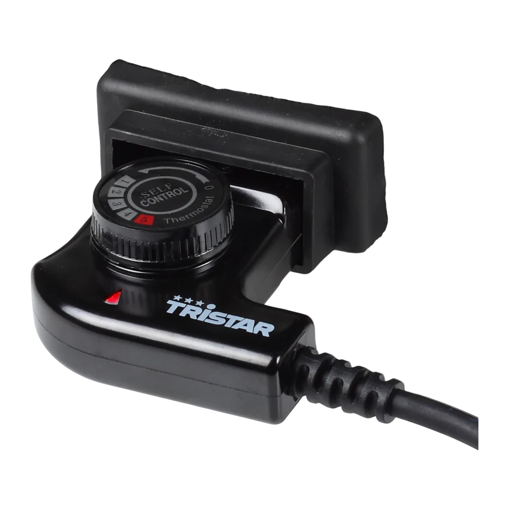Paellera Eléctrica Tristar 1500W 30cm Negro PZ-2963, detalle: controlador de temperatura extraíble con dial Self Control