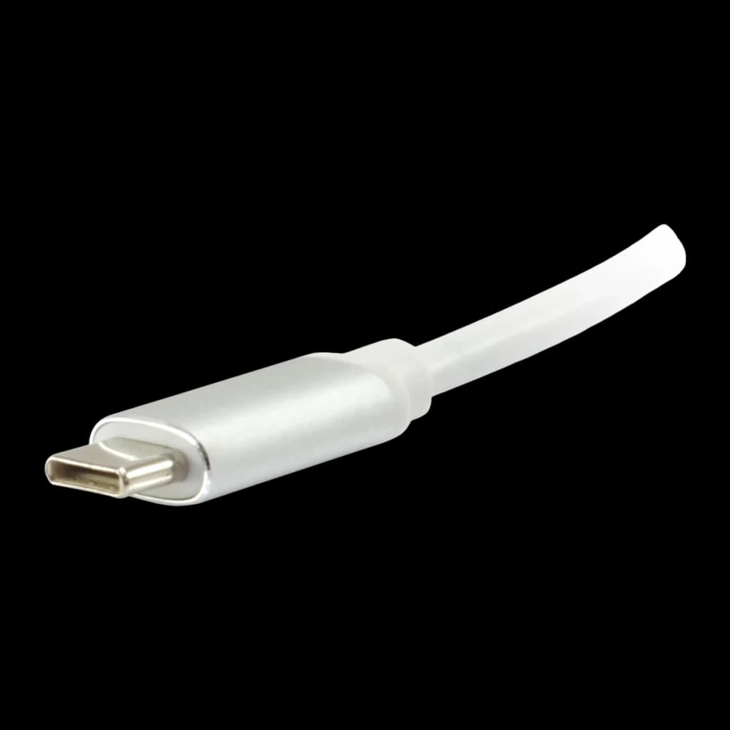 Adaptador Equip 133457 USB-C para Mini DisplayPort 0,15m Prata, detalhe: conector USB-C prateado com carcaça metálica e cabo