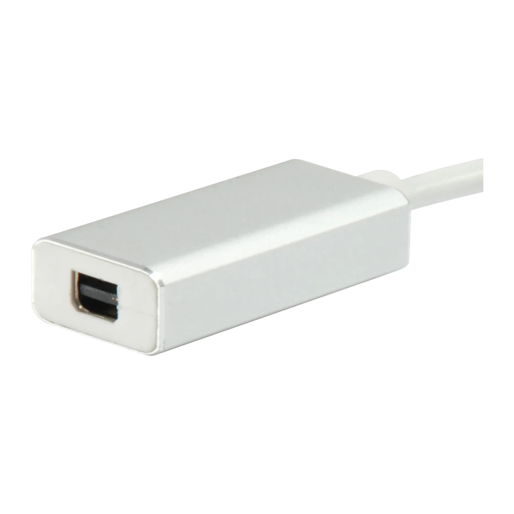 Adaptador Equip 133457 USB-C para Mini DisplayPort 0,15m Prata, detalhe: porta Mini DisplayPort fêmea em corpo metálico