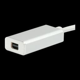 Adaptador Equip 133457 USB-C para Mini DisplayPort 0,15m Prata, detalhe: porta Mini DisplayPort fêmea em corpo metálico