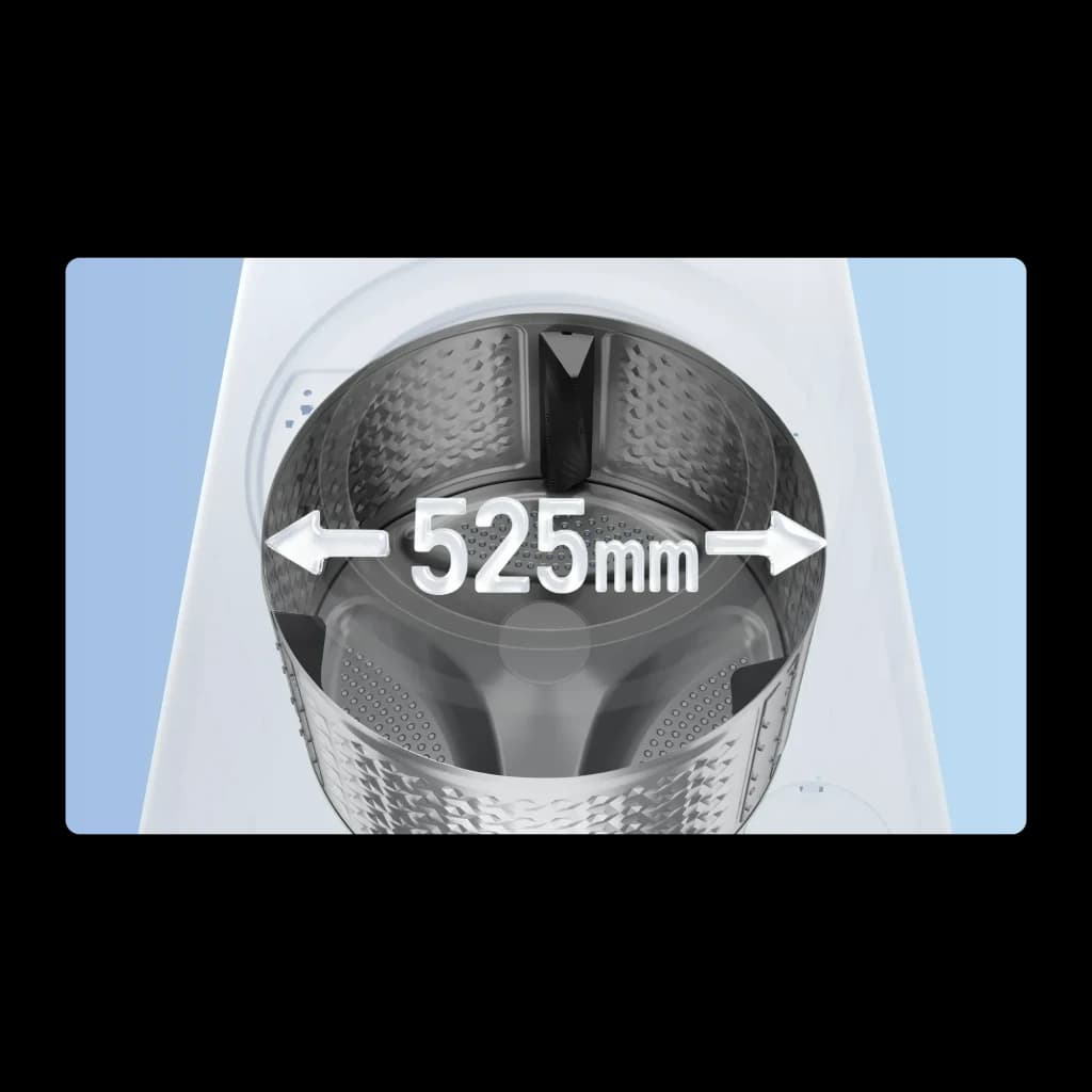 Lavadora-secadora Xiaomi Blanco QMP4656EU, interior: tambor de acero inoxidable con diámetro de 525mm indicado
