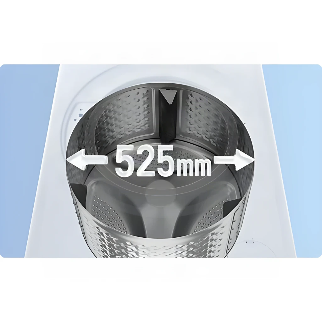 Lavadora Xiaomi 1800W 8kg Blanco QMP4672EU, interior del tambor: diámetro de 525mm en acero inoxidable con relieve