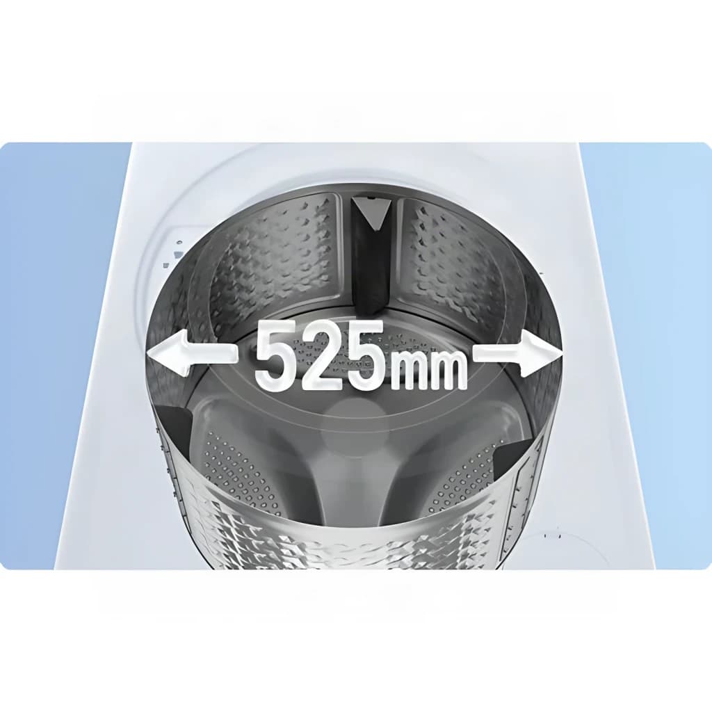 Lavadora Xiaomi 1800W 8kg Blanco QMP4672EU, interior del tambor: diámetro de 525mm en acero inoxidable con relieve