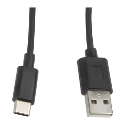 Cable usb Lanberg C a USB-A 2.0 Macho/Macho 1m 480 Mbit/s Negro, detalle: conectores USB-C y USB-A metálicos sobre fondo