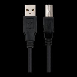Câble Nanocable USB 2.0 Type A/M-B/M 3m USB-A vers USB-B Noir, détail: connecteurs type A et type B avec contacts