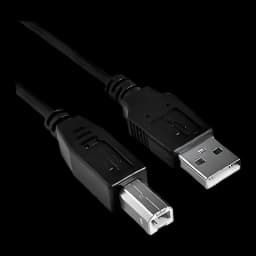 Câble Nanocable USB 2.0 Type A/M-B/M 3m USB-A vers USB-B Noir, détail: connecteurs USB-A et USB-B en gros plan