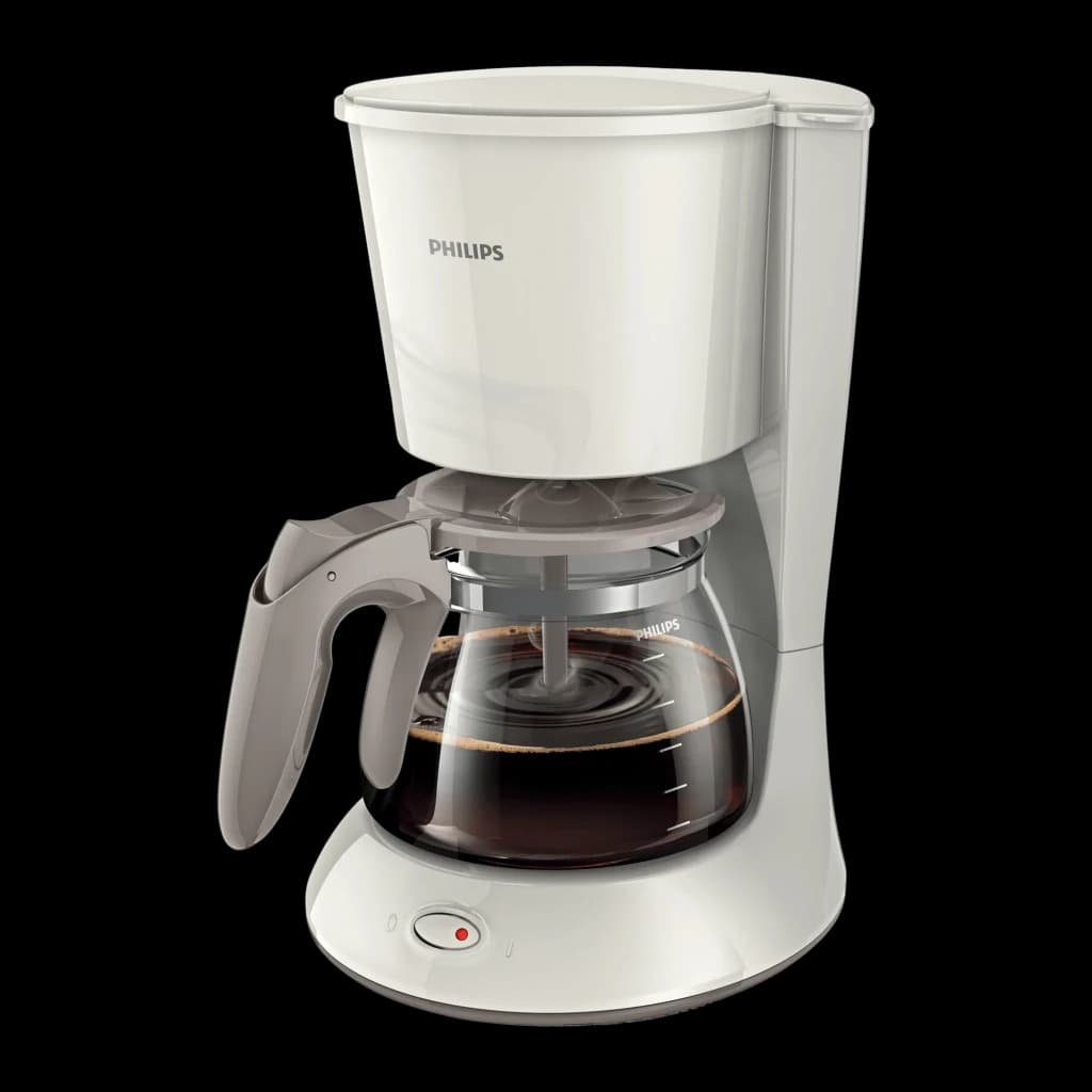 Cafeteira de filtro Philips Daily Collection HD7461/00 1,2L 1000W Branco/Bege, vista frontal: jarra de vidro com café
