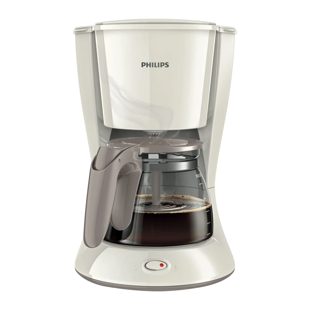 Cafeteira de filtro Philips Daily Collection HD7461/00 1,2L 1000W Branco/Bege, detalhe: jarra de vidro com café