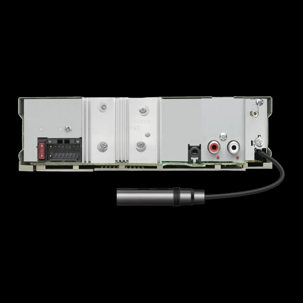 Auto-rádio Kenwood Preto 1 DIN KDC-BT560DAB, vista traseira: conectores RCA, conector de antena e cablagem visíveis