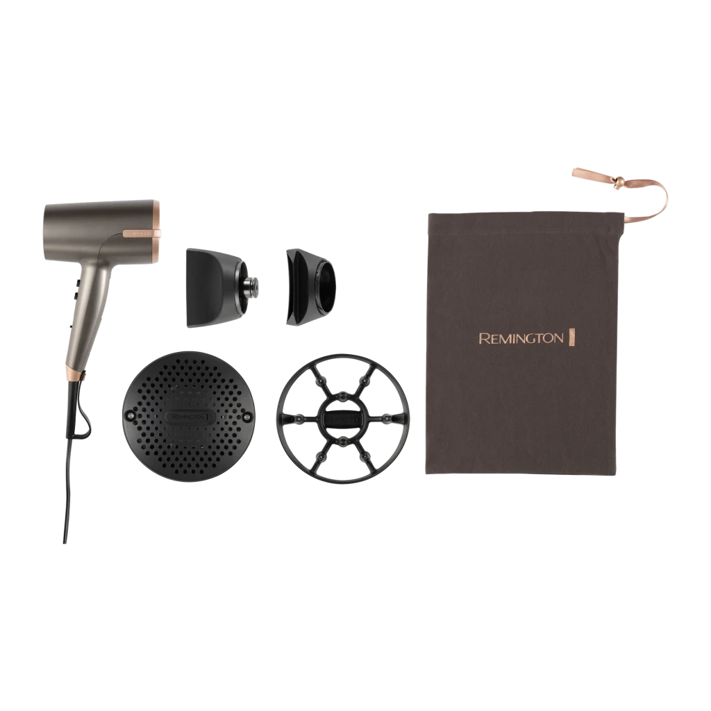 Secador de cabelo Remington ONE Dry & Style D6077 Iónico 2000W Bronze/Cinzento, detalhe: acessórios incluídos, dois bicos