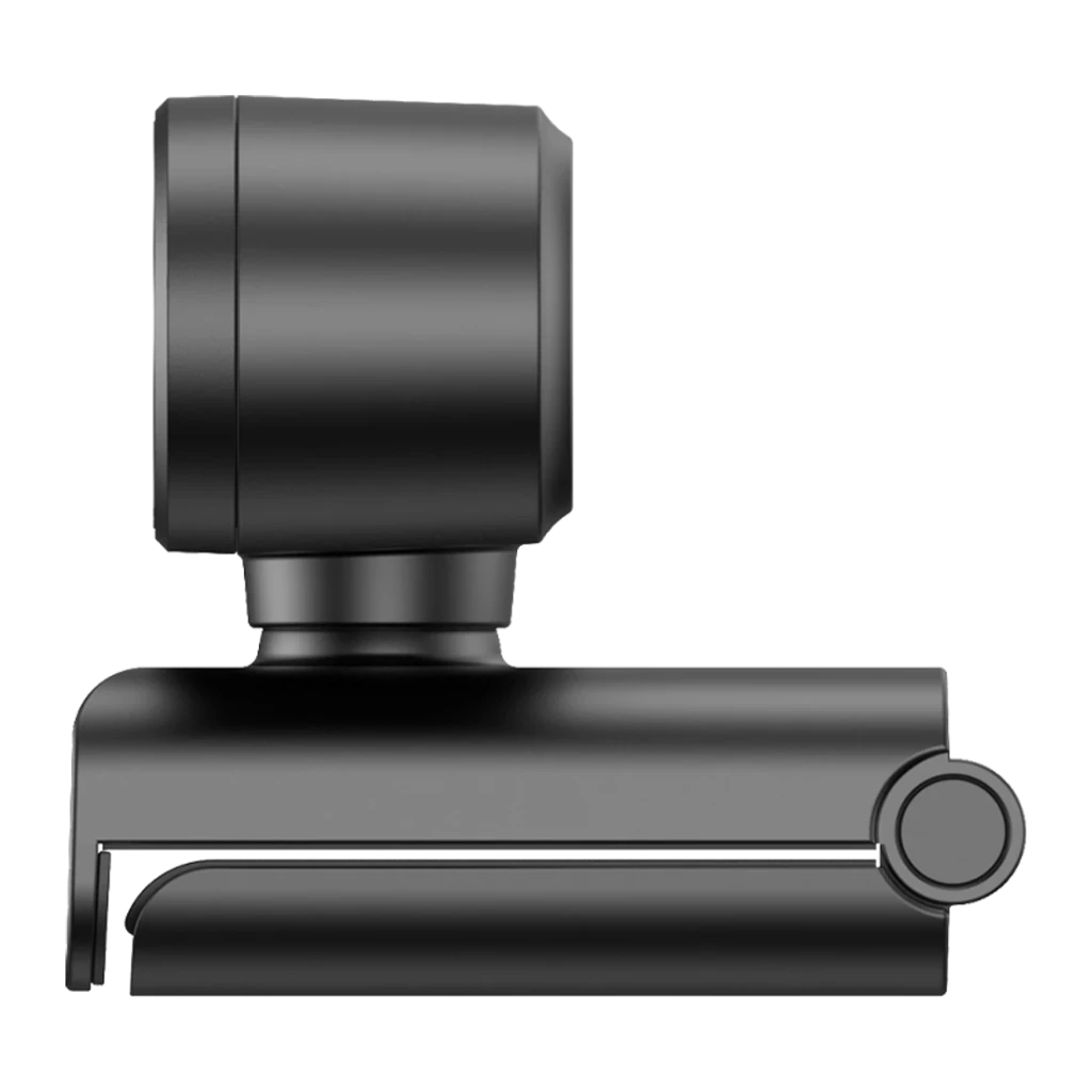 Webcam EMEET SmartCam Nova 4K Ultra HD Noir, détail latéral: objectif cylindrique, rotule pivotante et molette de réglage