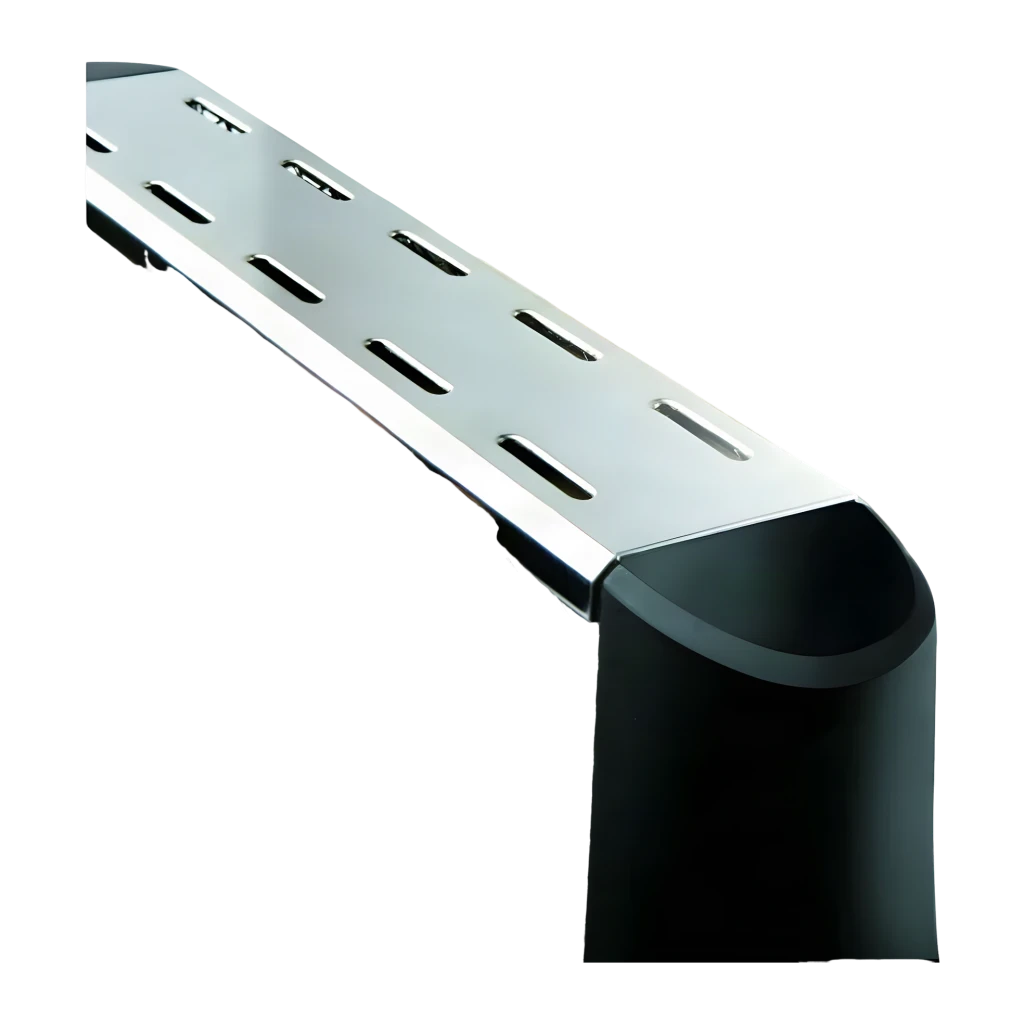 Grille-pain Taurus Todopan 700W 2 Fentes Noir, détail: couvercle supérieur en acier inoxydable avec fentes et extrémité noire