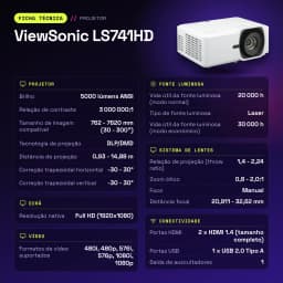 Proyector ViewSonic Láser Full HD 1080p 5000 lúmenes ANSI DLP LS741HD - características