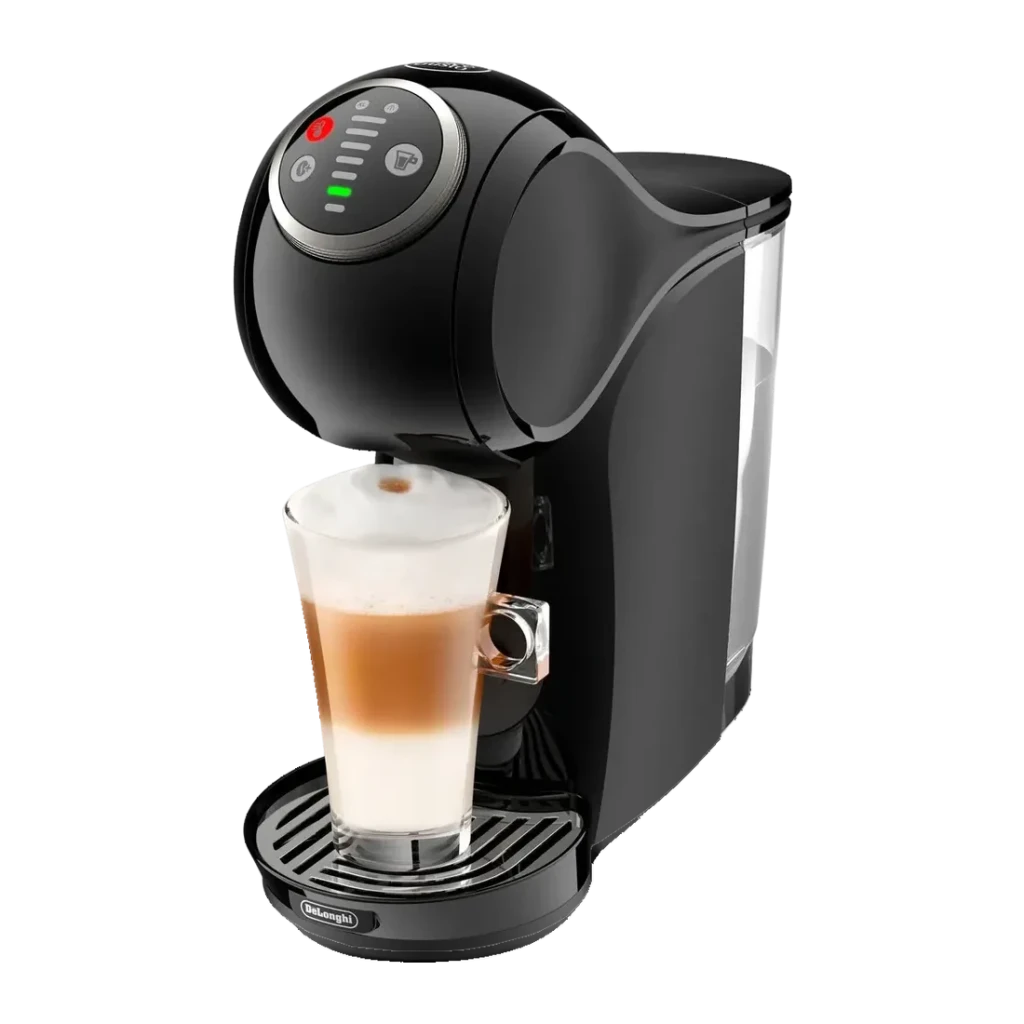 Cafetera de cápsulas De'Longhi Genio S Plus EDG315.B Dolce Gusto 15bar 0,8L Negro, vista frontal: panel de control con luces