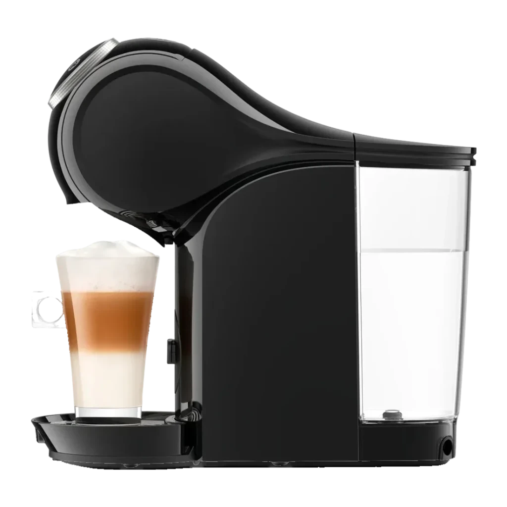 Cafetera de cápsulas De'Longhi Genio S Plus EDG315.B Dolce Gusto 15bar 0,8L Negro, detalle lateral: depósito transparente