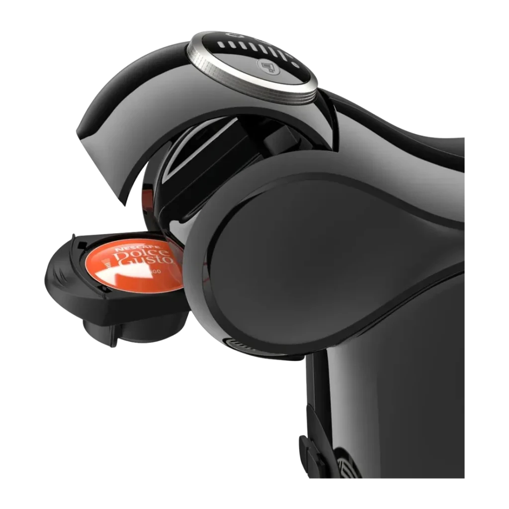 Cafetera de cápsulas De'Longhi Genio S Plus EDG315.B Dolce Gusto 15bar 0,8L Negro, detalle: portacápsulas abierto