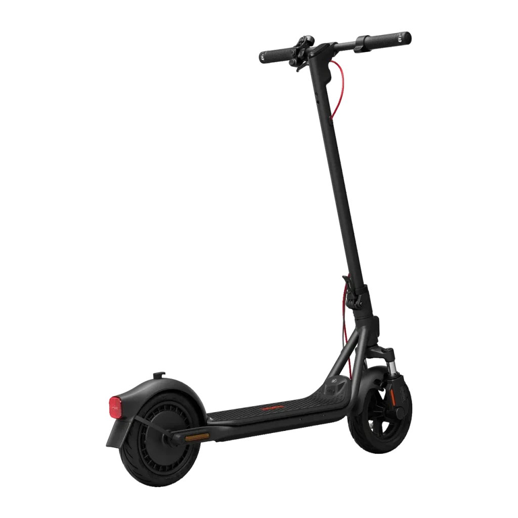 Patinete Eléctrico Segway Ninebot KickScooter F2 Pro E 450W 65km 20km/h 10 pulgadas Rojo, detalle: vista lateral en 3/4