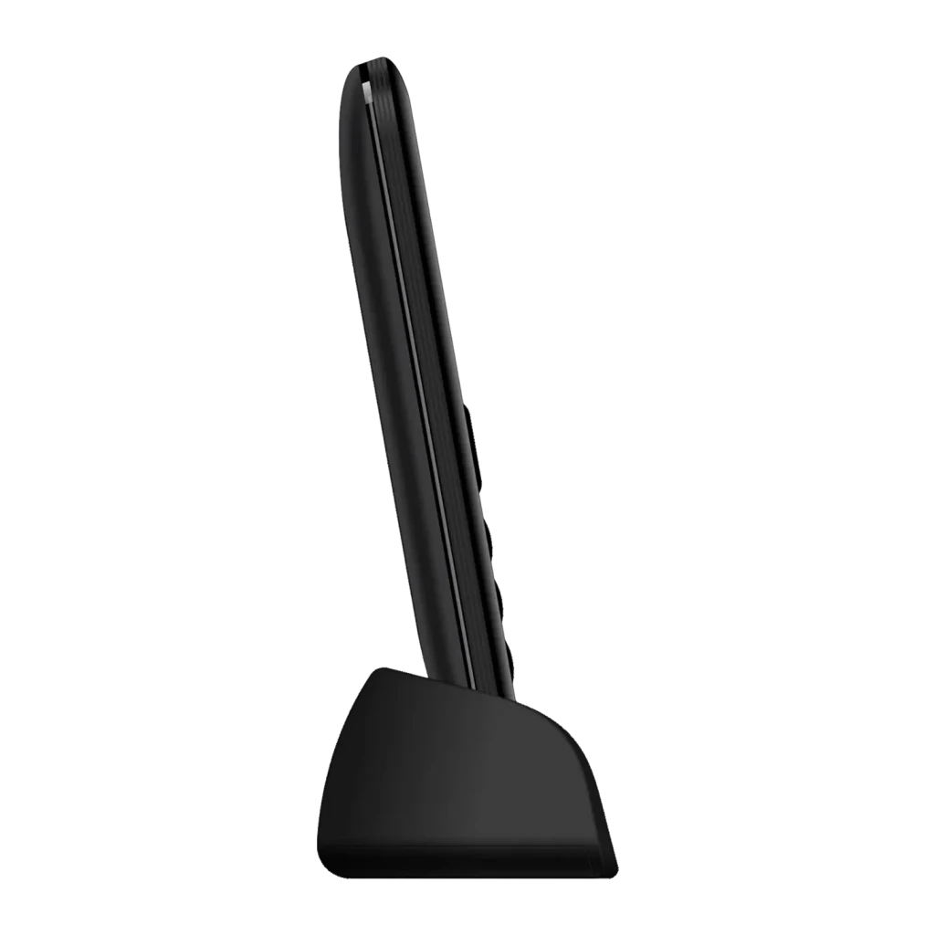 Maxcom MM426 SE 1.77 pulgadas Negro LCD 600mAh 2G GSM Dual SIM, detalle: perfil lateral delgado sobre base negra