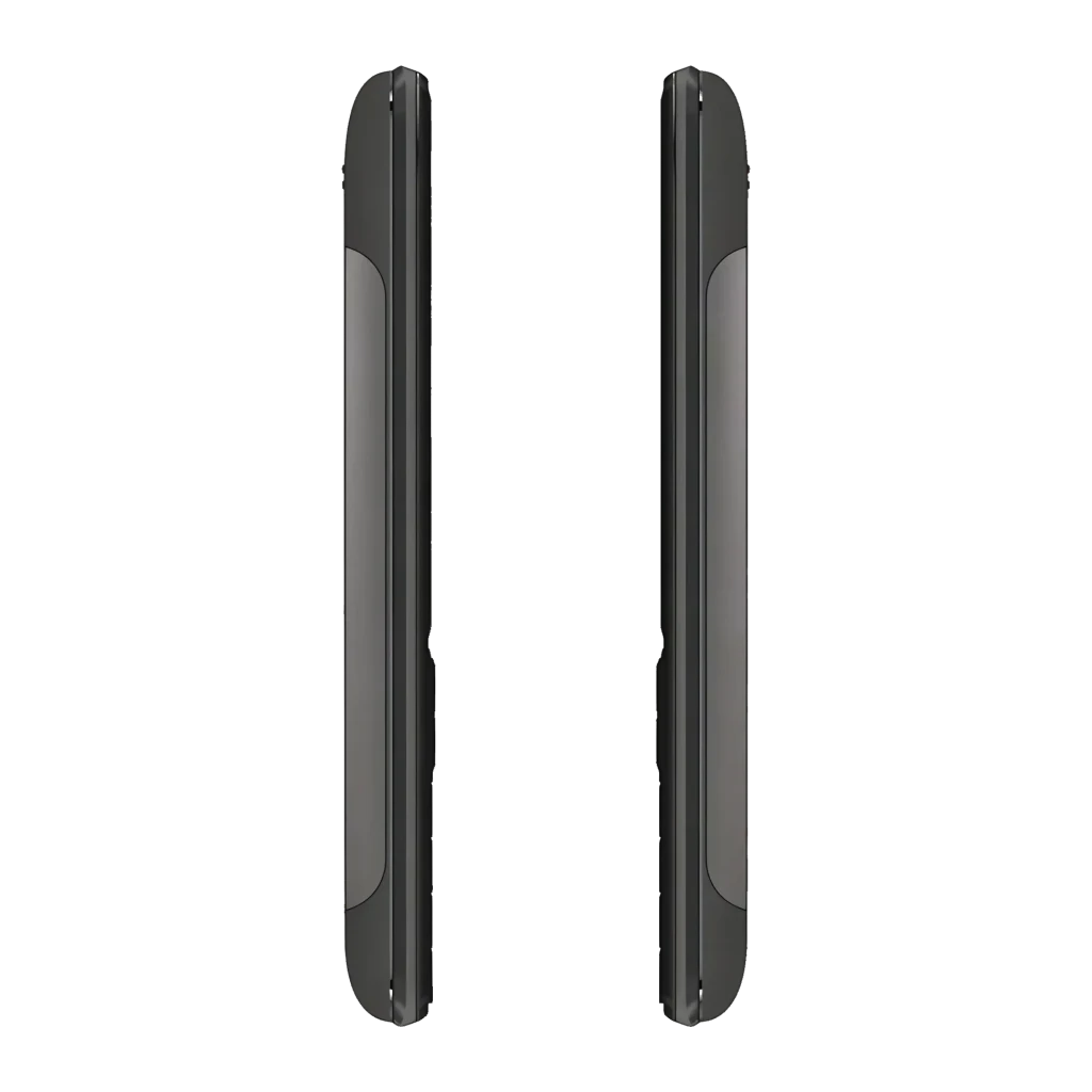 MaxCom Classic MM244 SE 2.8 polegadas Preto 2MP 1000mAh Dual SIM 2G, detalhe: perfis laterais esquerdo e direito mostrando