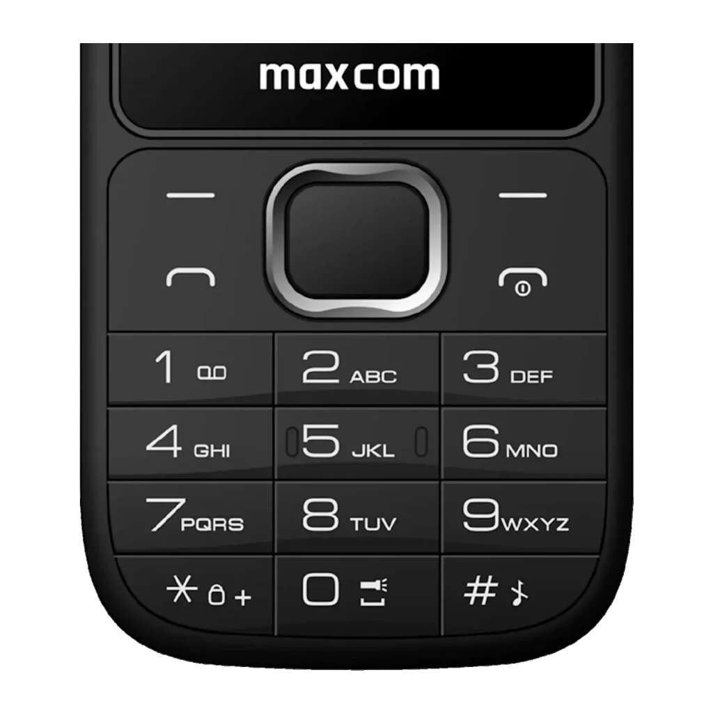 MaxCom Classic MM142L Preto 2,4 polegadas 240x320 800mAh 2G GSM Dual SIM, detalhe: teclado numérico com teclas grandes