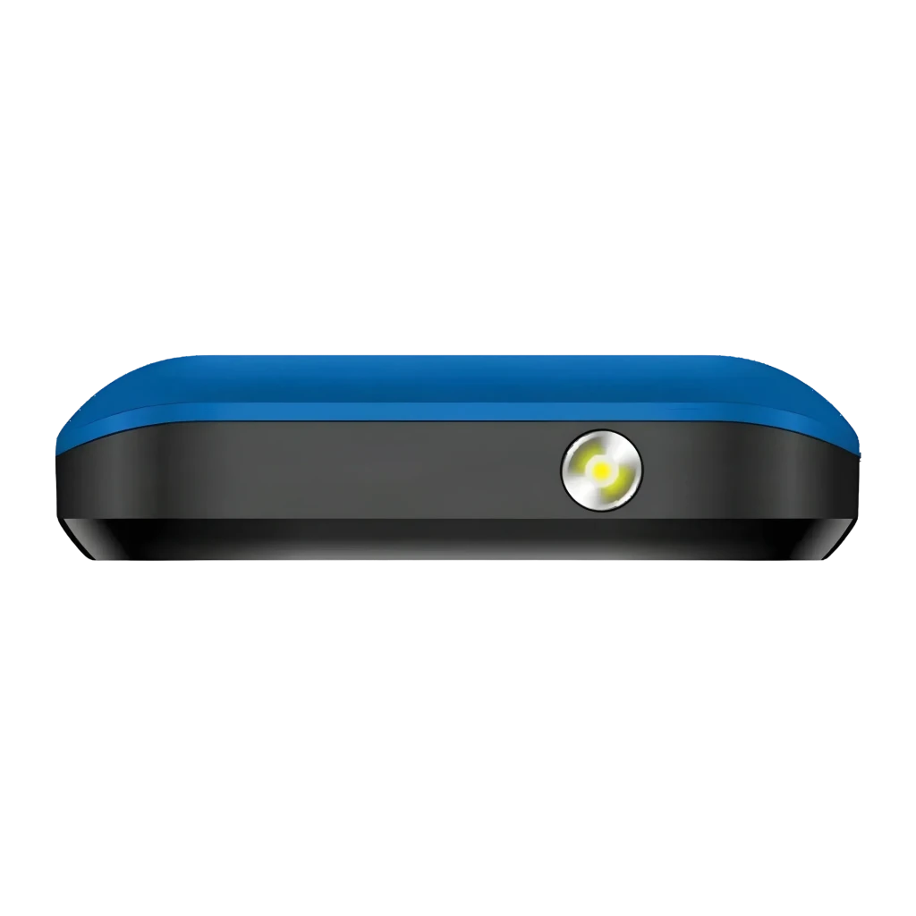 Maxcom MM135 Light Negro/Azul Negro 1,77 pulgadas, detalle: vista lateral superior con linterna LED integrada