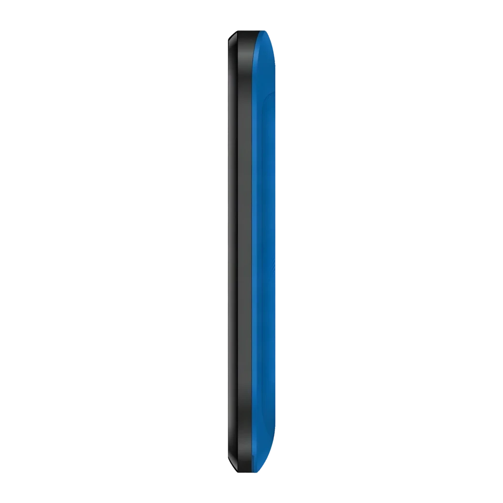 Maxcom MM135 Light Negro/Azul Negro 1,77 pulgadas, detalle: perfil lateral que muestra el canto negro y la tapa trasera azul