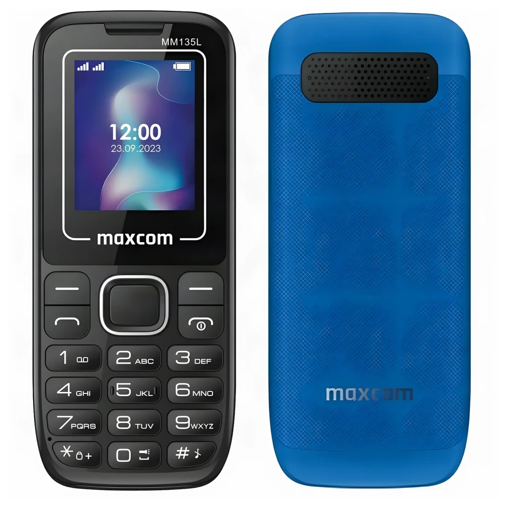 Maxcom MM135 Light Negro/Azul Negro 1,77 pulgadas, frontal y trasera: teclado numérico, pantalla encendida y carcasa azul