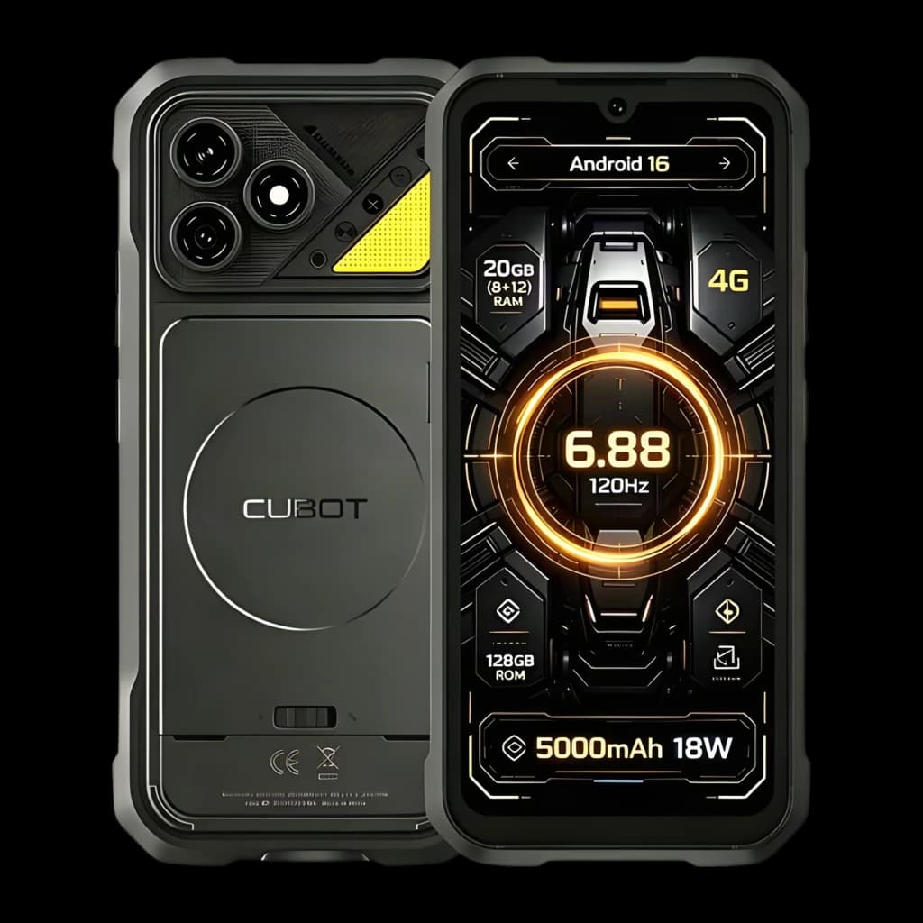 Cubot KingKong Dura 8GB/128GB Negro MIL-STD-810H IP69K IP68 5000mAh x2 Extraíbles, vista frontal y trasera: módulo