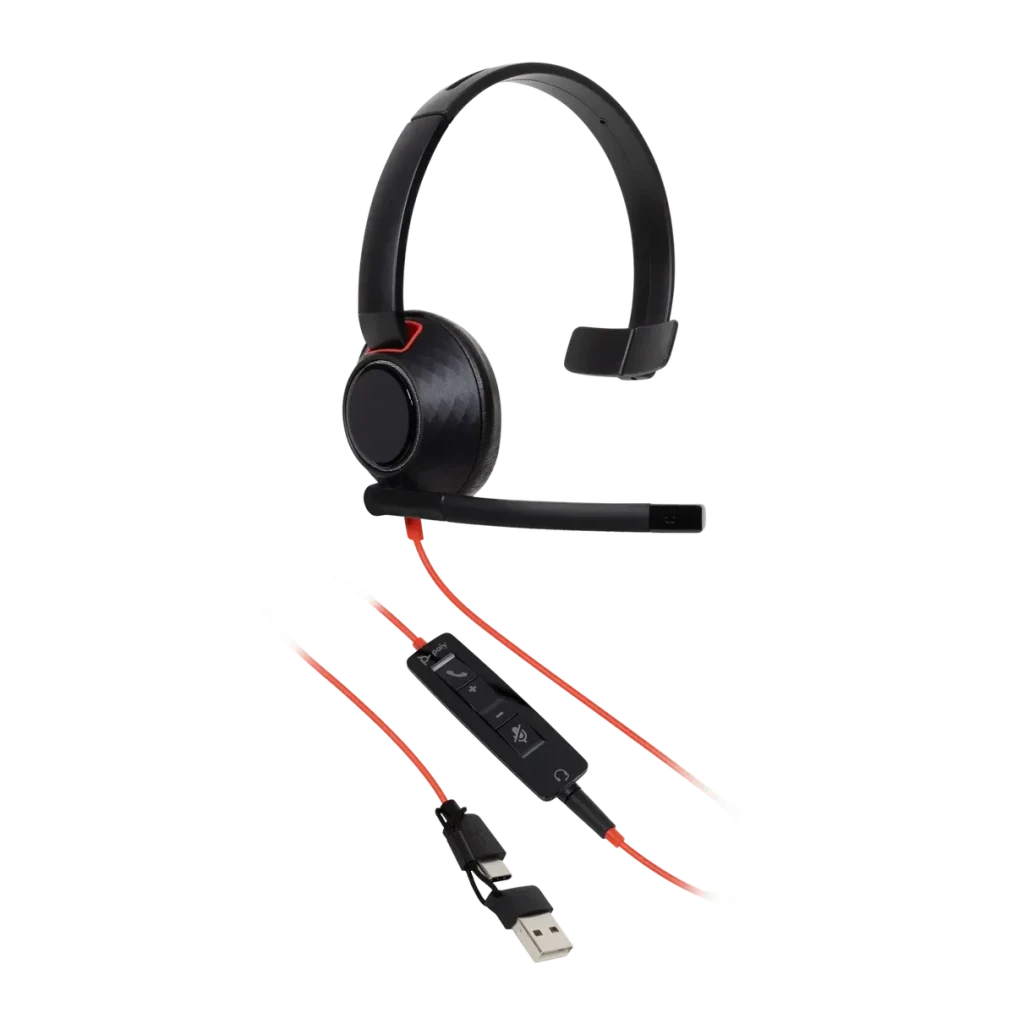 Auriculares Poly Blackwire 5210 Monaural USB-C Cancelación de ruido (micrófono) Negro