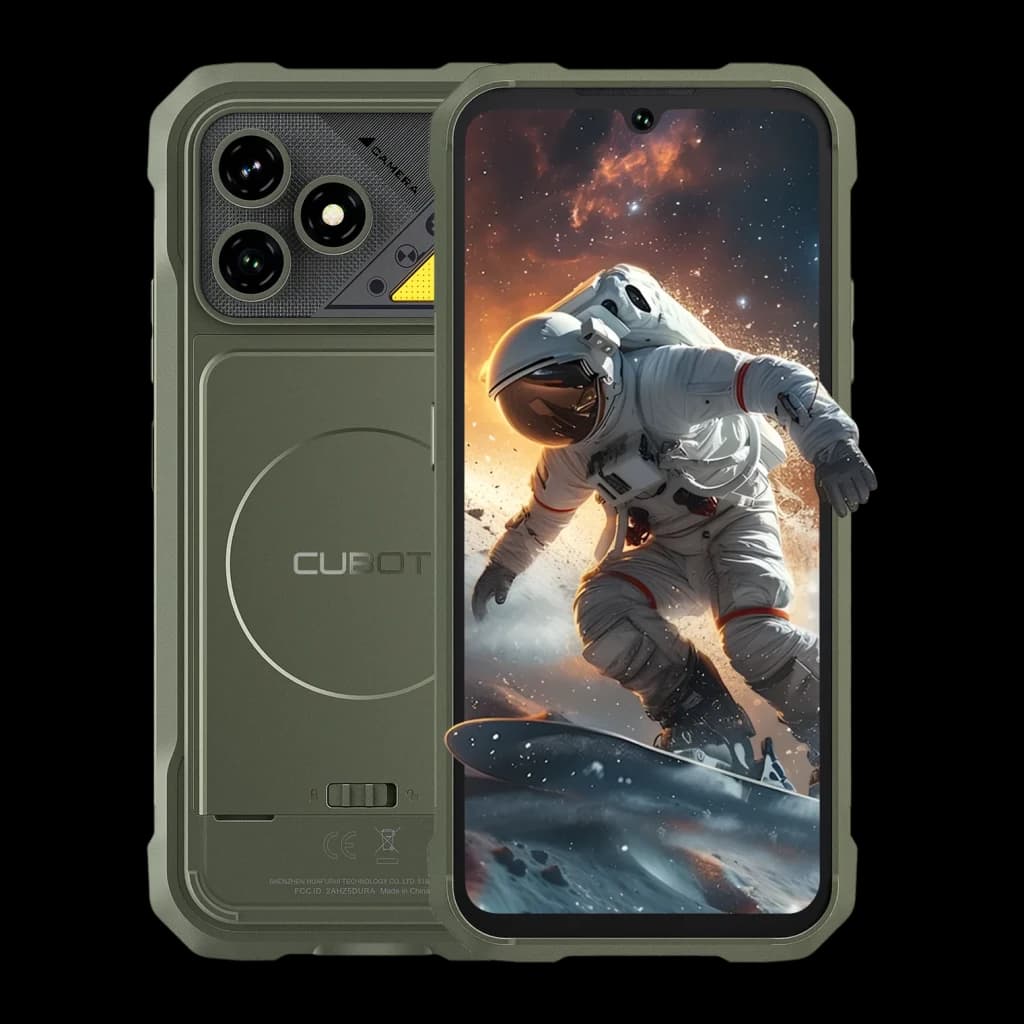Cubot KingKong Dura 8GB/128GB Verde MIL-STD-810H IP69K IP68 + 5000mAh x2 extraíbles, vista frontal y trasera: pantalla