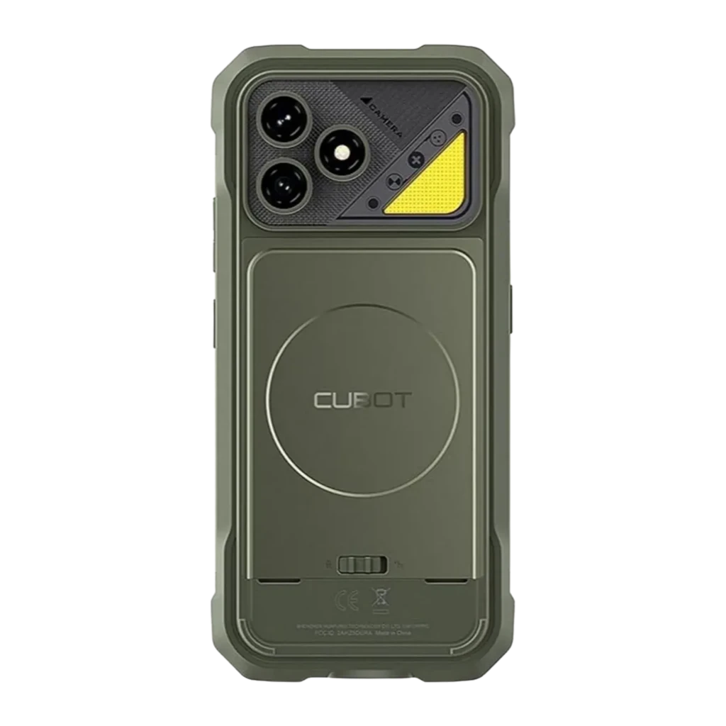 Cubot KingKong Dura 8GB/128GB Verde MIL-STD-810H IP69K IP68 + 5000mAh x2 extraíbles, vista trasera: módulo de cámaras, logo