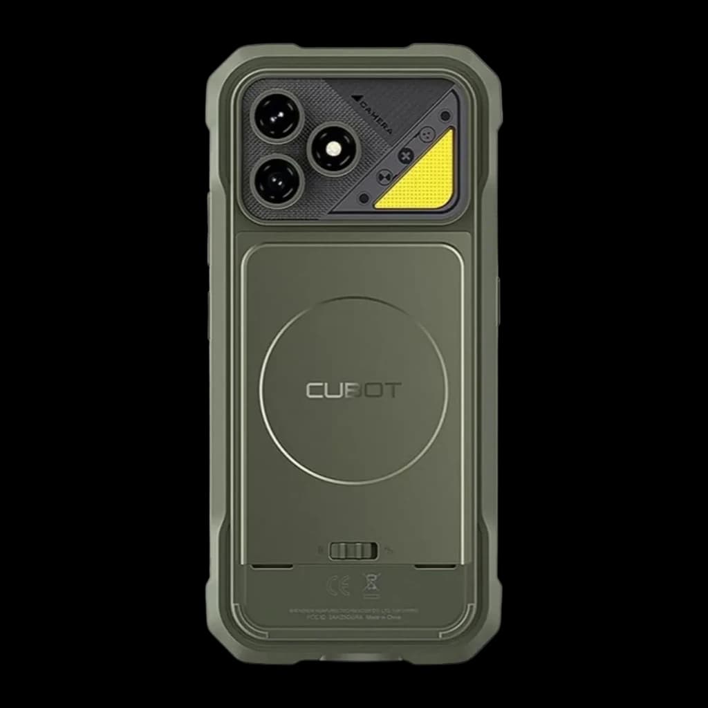 Cubot KingKong Dura 8GB/128GB Verde MIL-STD-810H IP69K IP68 + 5000mAh x2 extraíbles, vista trasera: módulo de cámaras, logo